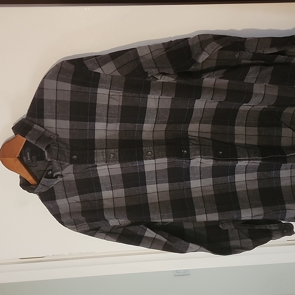 Pendleton Medium Gray + Black Check Flannel Shirt… - image 4